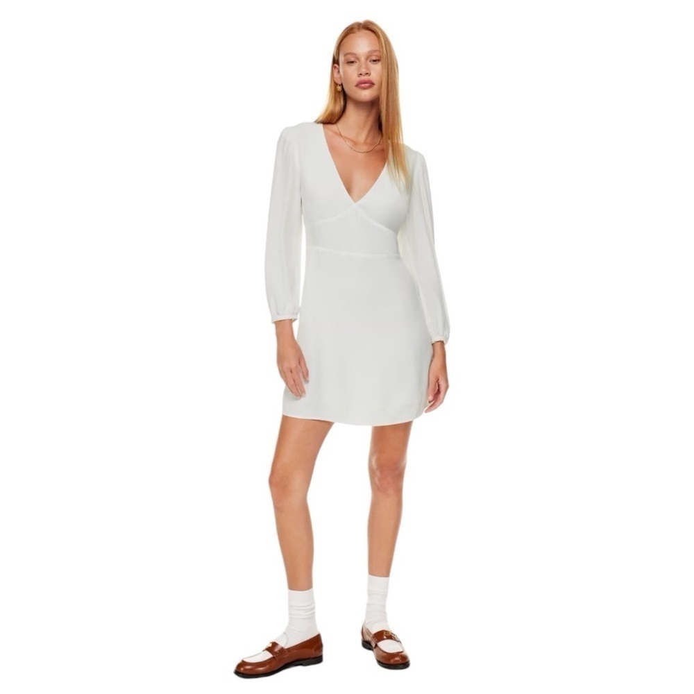 NWT Aritzia Sunday Best Sz S ‘Grayson Empire Waist Lined Dress In Light Birch